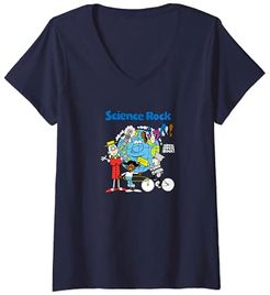Donna Schoolhouse Rock La Scienza Spacca Maglietta con Collo a V