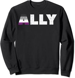 Proud Ally Color Ace Pride Flag Asexuality LGBTQ Men Women Felpa