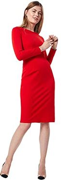 Long Sleeve Knee Lenght Bodycon Dress Vestito Elegante, Rosso (Red), 42 (Taglia Produttore: 10) Donna
