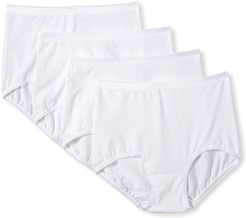Damen Maxi Slip 4 Pack Cotton 3 Pack, Weiß, 50 (Pacco da 4) Donna