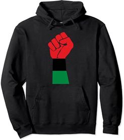 Black Fist Africa Colors Green Red and Black Fist Felpa con Cappuccio