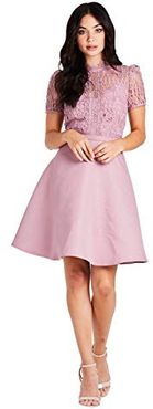 Alanis Lace Top Mini Skater Dress Vestito da Sera Donna, Rosa (Dusty Blush 001), 38 (Taglia Produttore: 6)