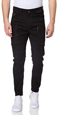 Zip Pocket 3D Skinny Cargo Pantaloni, Dk Black C105-6484, 30W x 30L Uomo