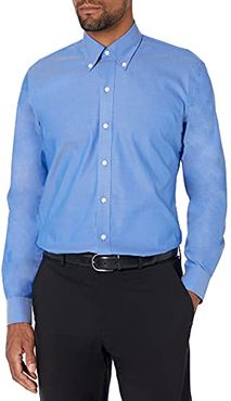 Slim Fit Solid Pocket Options Camicia, Blu (French Blue), 16.5" Neck 38" Sleeve