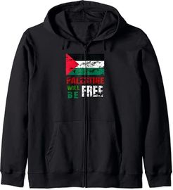 La Palestina Sarà Libera Libera Camicia Palestinese Bandiera Felpa con Cappuccio
