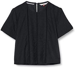 Tommy Jeans Tjw Pintuck Detail Top Camicia, Nero (Black Bds), 42 (Taglia Unica: Medium) Donna