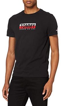 Tommy Jeans Tjm Tommy Contrast Box Tee Camicia, Nero, S Uomo