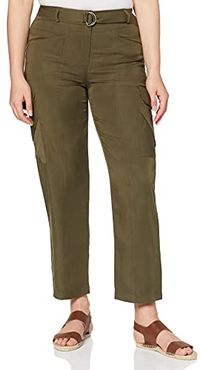 Marchio Amazon - find. Pantaloni in Cotone Donna, Verde (Khaki), 52, Label: 3XL