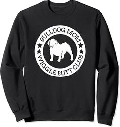 English Bulldog Mom Wiggle Butt Club T-Shirt For Women Felpa