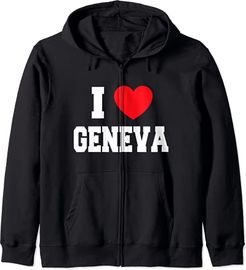I Love Geneva Felpa con Cappuccio