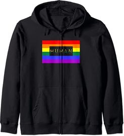 Human Cute Trendy Unique LGBTQ Gay Pride Flag Stuff Queer Felpa con Cappuccio