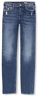 Highrise Straight Turnup Jeans, Blu (Blue Denim 4646), W24/L32 (Taglia Produttore: 24) Donna