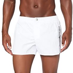 Swimwear Shorts Embroidery Logo Costume da Bagno, Black, 52 Uomo
