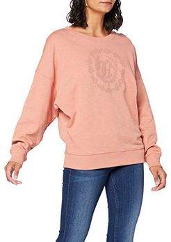 Oversized Floral TH Sweatshirt Maglione, Clay Pink, XS Donna