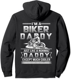 T-shirt da uomo con scritta "I Am A Biker Papa per moto del papà Felpa con Cappuccio