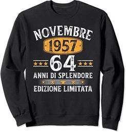 64 Anni Compleanno Uomo Donna Regalo Vintage Novembre 1957 Felpa