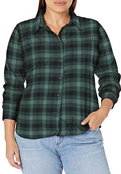 Rugged Flex Hamilton Shirt (Regular And Plus Sizes) Camicia Button Down, Verde balsamo, XL Donna