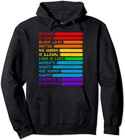 Science is Real Black Lives Matter Shirt LGBT Rainbow Flag Felpa con Cappuccio