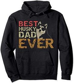 Best Husky Dad Ever Siberian Husky Dog Dad Retro Style Gift Felpa con Cappuccio