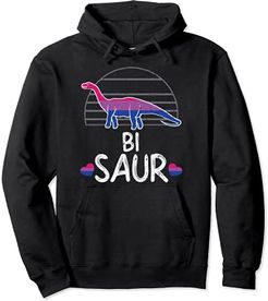 Bisaur Dinosaur Dino LGBTQ Bisexual Flag Gay Pride Ally Bi Felpa con Cappuccio