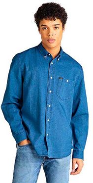 Riveted Shirt Camicia, Blu (Washed Blue LR), Large Uomo