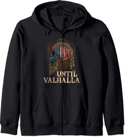 Until Valhalla Viking US Flag Vintage Shirt-Til Valhalla Felpa con Cappuccio