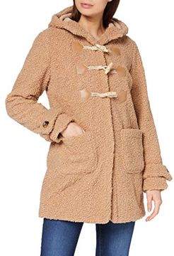 Camel Teddy Bear Duffle Coat Cappotto da Donna, 8
