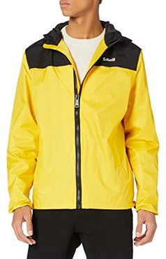 Impermeable A Capuche Giacche, Yellow, 3XL Uomo