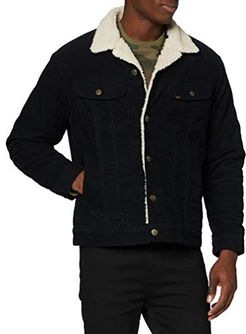 Sherpa Jacket Giacca di Jeans, Black, L Uomo