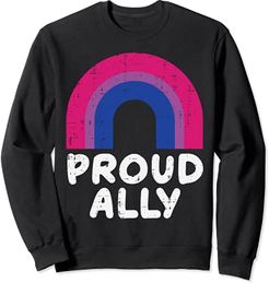 Proud Ally Bisexual Rainbow Bi Pride Flag LGBTQ Men Women Felpa