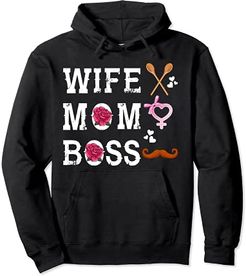 Cool Funny Wife Mom Boss T Shirt, Awesome Best Mom Forever Felpa con Cappuccio
