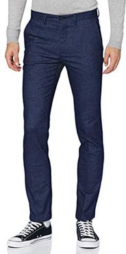 Denton Chino Wool Look Flex - Pantaloni Uomo, Blu (Pitch Blue), W30 / L36