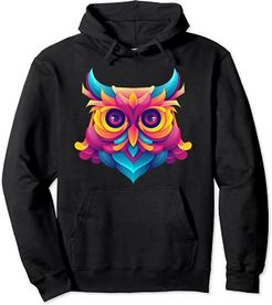 Kids Cute Colorful Cool Owl Graphic Design Felpa con Cappuccio
