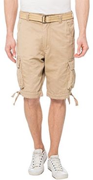 Herren Cargo Shorts mit Gürtel, Gr. 52 (Herstellergröße: XL), Beige