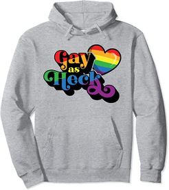 Gay As Heck Cute Trendy Funny Gay Pride Stuff Rainbow Felpa con Cappuccio