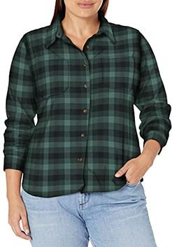 Rugged Flex Hamilton Shirt (Regular And Plus Sizes) Camicia Button Down, Verde balsamo, XL Donna