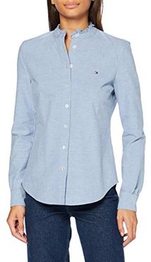 Recycled Oxford Reg LS Shirt Camicia, Daybreak Blue, 32 Donna