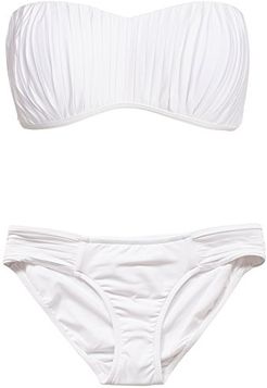 Pleated Hipster Bikini Pezzo sotto, Bianco (White), 40 Donna