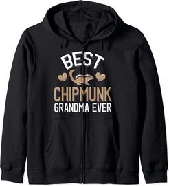 Best Chipmunk Grandma Ever - Cute Chipmunk Grandma Felpa con Cappuccio
