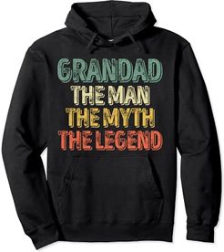 Grandad The Man The Myth The Legend Shirt Christmas Gift Felpa con Cappuccio