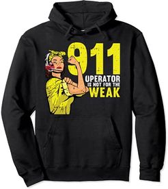911 Operator Dispatcher Not For The Weak Thin Gold Line Felpa con Cappuccio