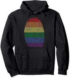 Finger Print DNA LGBTQ Rainbow Flag Gay Pride Ally Men Women Felpa con Cappuccio