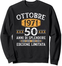 50 Anni Compleanno Uomo Donna Regalo Vintage Ottobre 1971 Felpa
