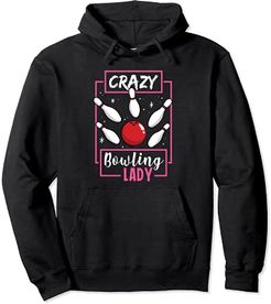 Crazy Bowling Lady /Divertente ciotola donna Bowling Team Felpa con Cappuccio