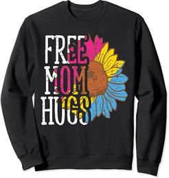 Free Mom Hugs Pansexual Sunflower Pan Pride Flag LGBTQ Women Felpa