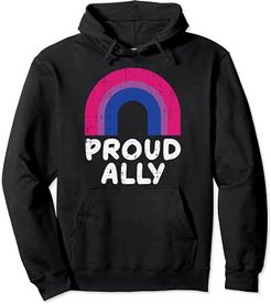 Proud Ally Bisexual Rainbow Bi Pride Flag LGBTQ Men Women Felpa con Cappuccio