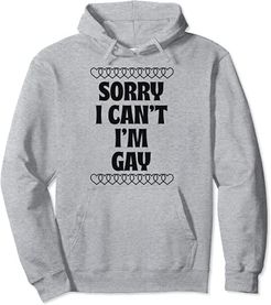 Sorry I Can't I'm Gay Funny LGBTQ Gay Pride Stuff Aesthetic Felpa con Cappuccio