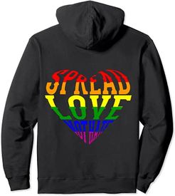 SPREAD LOVE NOT HATE Mese dell'Orgoglio LGBT Bandiera Felpa con Cappuccio