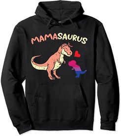 Mommasaurus Dinosaur Mom Mama LGBTQ Bisexual Flag Gay Pride Felpa con Cappuccio