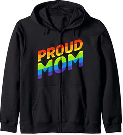 Proud Mom Gay Pride LGBTQ Felpa con Cappuccio